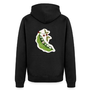 Erbsen - Unisex Premium Bio Zip Hoodie - Schwarz - Hinten - Nico (187cm)
