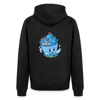 Sea Cupcake - Unisex Premium Bio Zip Hoodie - Schwarz - Hinten - Nico (187cm)