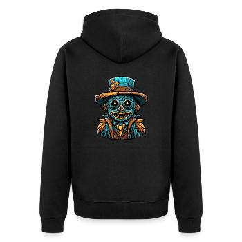 Scarecrow / Harvest Worker / Corn Field / Field - Unisex Premium Organic Zip Hoodie - black - Back - Nico (187cm)