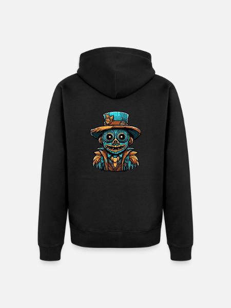 Vogelscheuche / Erntehelfer / Maisfeld / Feld - Unisex Premium Bio Zip Hoodie - Schwarz