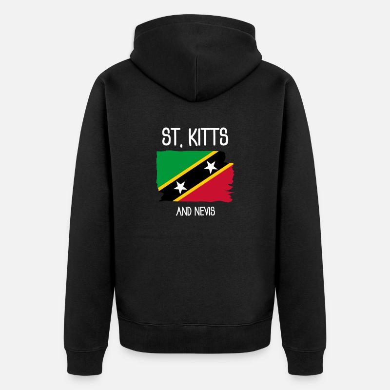 Saint-Kitts-et-Nevis - Caraïbes - Antilles - Veste à capuche bio Premium Unisexe - noir