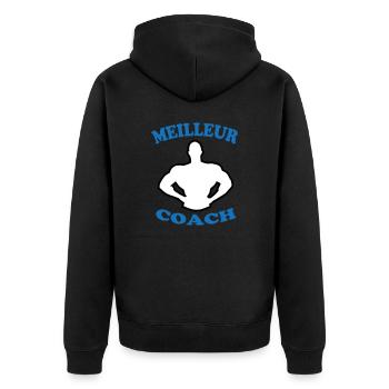MEILLEUR COACH 88 - Veste à capuche bio Premium Unisexe - noir - Dos - Nico (187cm)