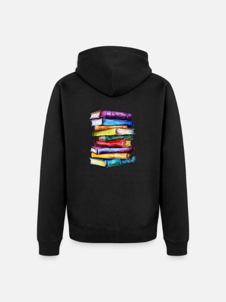 Die Kraft der Bücher - Unisex Premium Bio Zip Hoodie - Schwarz