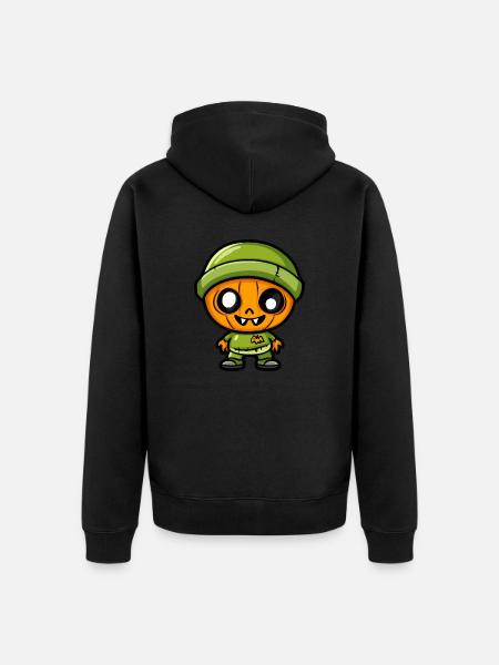 Zombie Halloween Cute Comic - Unisex Premium Organic Zip Hoodie - black