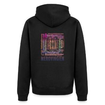mérovingiens vieux et anciens prénoms violet foncé - Veste à capuche bio Premium Unisexe - noir - Dos - Nico (187cm)