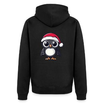 Hibou Noël - Veste à capuche bio Premium Unisexe - noir - Dos - Nico (187cm)