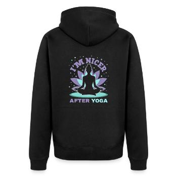 Drôle Yoga Méditation Chakra Jeu de mots - Veste à capuche bio Premium Unisexe - noir - Dos - Nico (187cm)