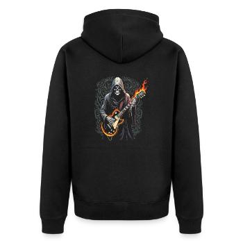 Grim Reaper with Guitar - Rock Style - Unisex Premium Organic Zip Hoodie - black - Back - Nico (187cm)