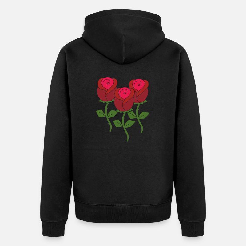 Roses triples - Veste à capuche bio Premium Unisexe - noir