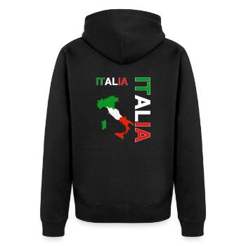 ITALY team supporter football - Unisex Premium Organic Zip Hoodie - black - Back - Nico (187cm)