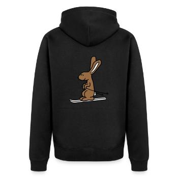 lapin ski lapin ski hiver ski neige - Veste à capuche bio Premium Unisexe - noir - Dos - Nico (187cm)