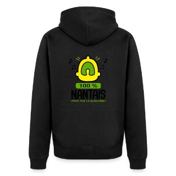 supporter Nantes football nantais Enfant bébé - Veste à capuche bio Premium Unisexe - noir - Dos - Nico (187cm)