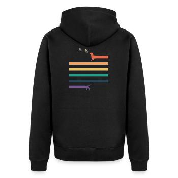 Cool papillon teckel design cadeau - Veste à capuche bio Premium Unisexe - noir - Dos - Nico (187cm)