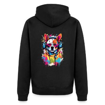 Chien cool - Veste à capuche bio Premium Unisexe - noir - Dos - Nico (187cm)
