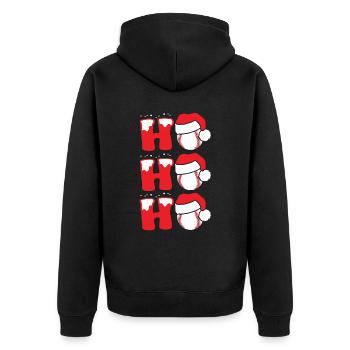 Baseball Christmas Santa - Unisex Premium Organic Zip Hoodie - black - Back - Nico (187cm)