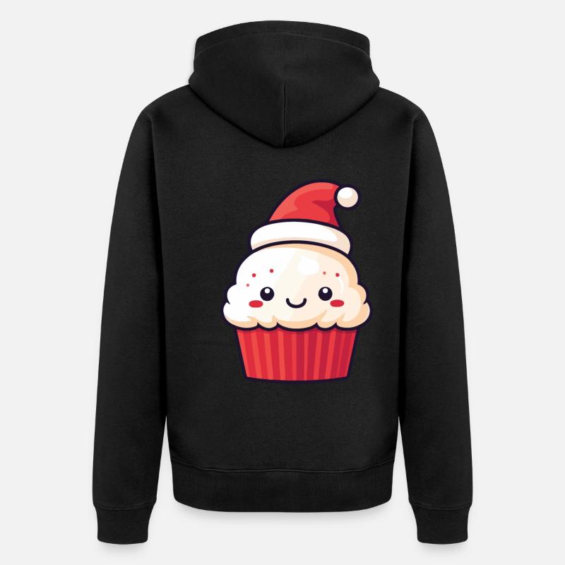 Cupcake Gâteau Cuisson Noël - Veste à capuche bio Premium Unisexe - noir