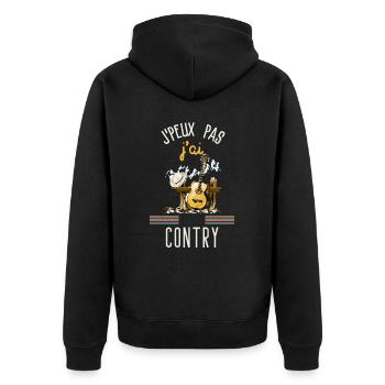 J peux pas j ai contry - Veste à capuche bio Premium Unisexe - noir - Dos - Nico (187cm)