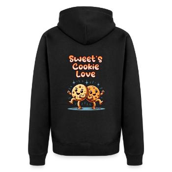 Cute Cookies Sweet Cookies Love Dancing - Unisex Premium Organic Zip Hoodie - black - Back - Nico (187cm)
