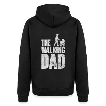 Der Walking Dad Geschenke für Männer - Unisex Premium Bio Zip Hoodie - Schwarz - Hinten - Nico (187cm)