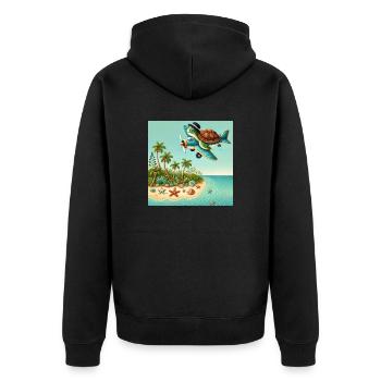 Pilot villain - Unisex Premium Organic Zip Hoodie - black - Back - Nico (187cm)