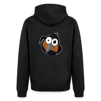 Nussrabe - Unisex Premium Bio Zip Hoodie - Schwarz - Hinten - Nico (187cm)
