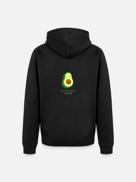 AVOCADO LOVE - Unisex Premium Bio Zip Hoodie - Schwarz