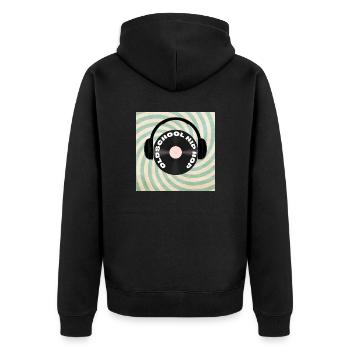 Oldschool Hip Hop - Unisex Premium Bio Zip Hoodie - Schwarz - Hinten - Nico (187cm)