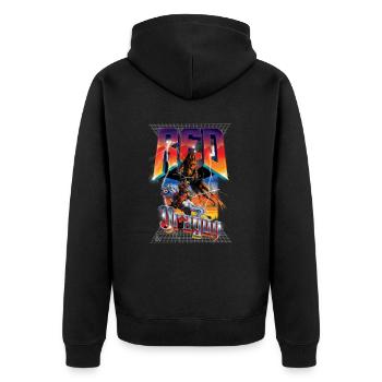 Dungeons And Dragons Red Dragon 3 Dimensional - Unisex Premium Bio Zip Hoodie - Schwarz - Hinten - Nico (187cm)