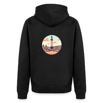 Trafalgar Square - Unisex Premium Organic Zip Hoodie - black - Back - Nico (187cm)