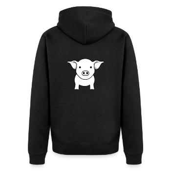 Charmant bébé cochon - Veste à capuche bio Premium Unisexe - noir - Dos - Nico (187cm)