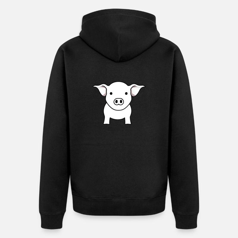 Charmant bébé cochon - Veste à capuche bio Premium Unisexe - noir