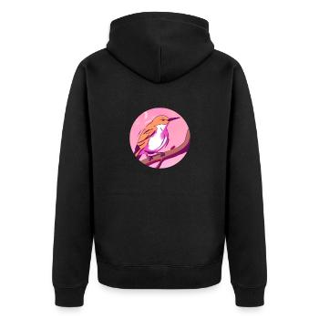 Oiseau d’éveil printanier - Veste à capuche bio Premium Unisexe - noir - Dos - Nico (187cm)