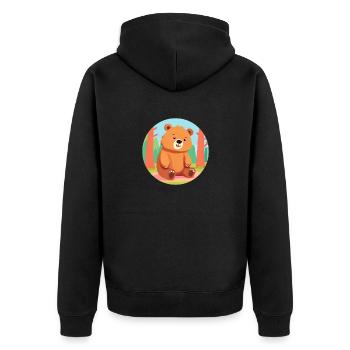 Ours de joie de la forêt - Veste à capuche bio Premium Unisexe - noir - Dos - Nico (187cm)