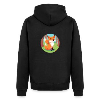 Fox in the autumn forest - Unisex Premium Organic Zip Hoodie - black - Back - Nico (187cm)