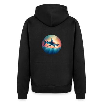 Requin prédateur océanique Requin - Veste à capuche bio Premium Unisexe - noir - Dos - Nico (187cm)