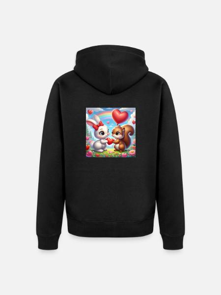 Valentine's Day 1000px - Unisex Premium Organic Zip Hoodie - black