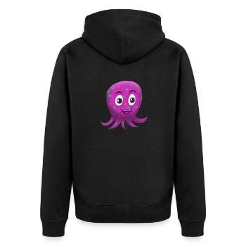 Fröhlicher Tintenfisch - Unisex Premium Bio Zip Hoodie - Schwarz - Hinten - Nico (187cm)