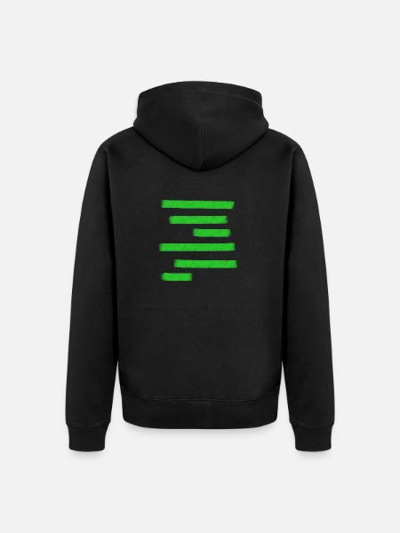 Green Paint Bars - Unisex Premium Organic Zip Hoodie - black