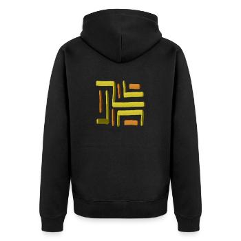 Labyrinthe peinture jaune - Veste à capuche bio Premium Unisexe - noir - Dos - Nico (187cm)