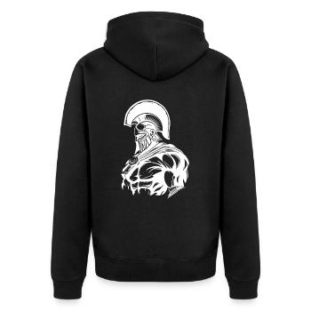 Spartan Gladiator Muscles Bodybuilding - Unisex Premium Organic Zip Hoodie - black - Back - Nico (187cm)