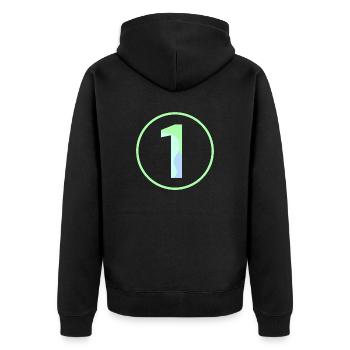 Pastel « One » 1- ApriNoeScor - Veste à capuche bio Premium Unisexe - noir - Dos - Nico (187cm)