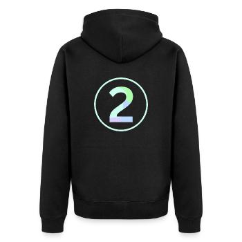 Pastel "Two" 2 - ApriNoeScor - Unisex Premium Organic Zip Hoodie - black - Back - Nico (187cm)