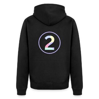 Pastel "Two" 2 - ApriNoeScor - Unisex Premium Organic Zip Hoodie - black - Back - Nico (187cm)