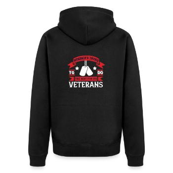 americas trying to do the best for its veteran - Unisex Premium Organic Zip Hoodie - black - Back - Nico (187cm)