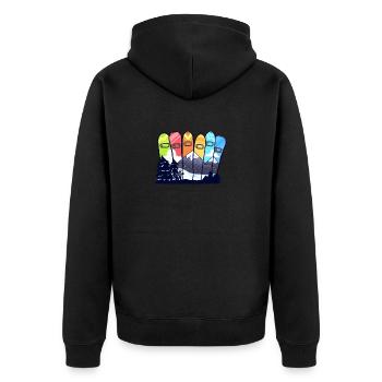 Snowboarding Colorful Snowboards Snowboarder - Unisex Premium Organic Zip Hoodie - black - Back - Nico (187cm)
