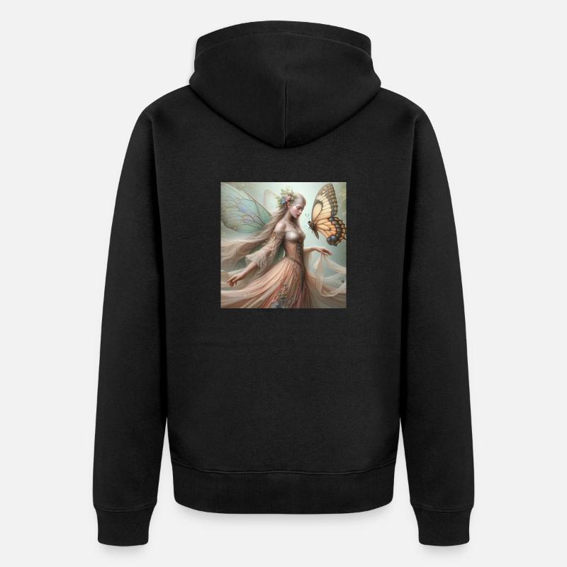 Schmetterlings-Fee. - Unisex Premium Bio Zip Hoodie - Schwarz