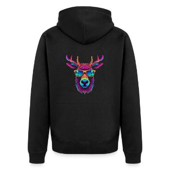 nature america american elk animal shelter wild - Unisex Premium Bio Zip Hoodie - Schwarz - Hinten - Nico (187cm)