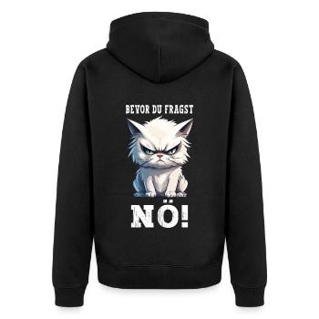 Before You Ask Nope No Cat Funny Saying Humor - Unisex Premium Organic Zip Hoodie - black - Back - Nico (187cm)