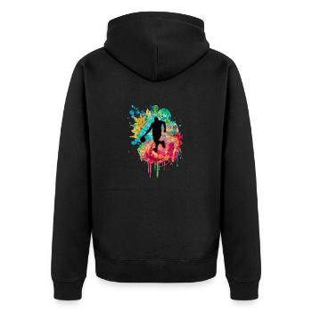 Basketball Player - PopArt - Unisex Premium Bio Zip Hoodie - Schwarz - Hinten - Nico (187cm)