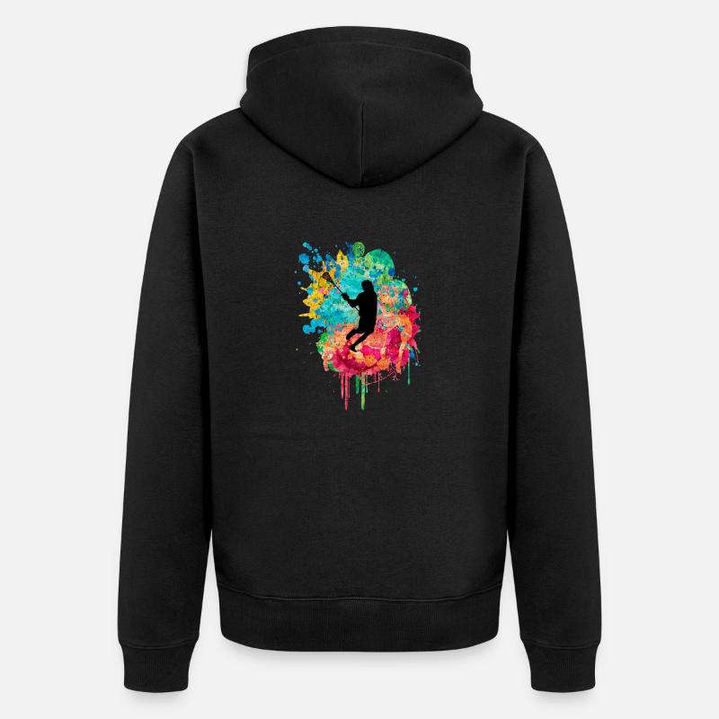 Joueur de crosse PopArt - Veste à capuche bio Premium Unisexe - noir